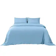 Delicate Blue Bamboo Quilt Doona Duvet Cover Set Luxury Silky Soft All Seasons
