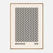 Galrie Bauhaus 1919 Geometric Art Print - Iconic Deco Masterpiece for Modern Interiors, Wood Frame, 50 x 70cm (20 x 28inch)