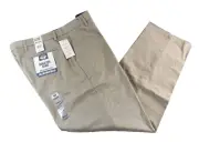 Dockers Mens Signature Khaki Pant New 36 x 34 Beige Flat Front Relaxed Fit