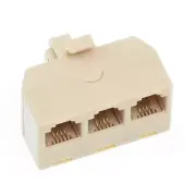 RJ11 6P4C Telephone/Phone Line 1 Male to 3 Female Modular T Adapter