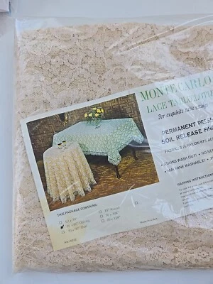 Vintage Lace Tablecloth Monte Carlo 70 x 90 Oblong Ivory Off White New