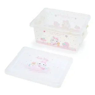 【震撼精品百貨】凱蒂貓_Hello Kitty~日本SANRIO三麗鷗 KITTY透明拿蓋收納箱 M 亮粉(白居家)*24079