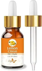 Crysalis Lemon (Citrus Limonum) |100% Pure & Natural Undiluted Essential Oil Organic Standard/Steam Distilled Oil for Clean & Clear Skin,Hair Care & Massage/Room Fragrances,Perfume-30ML with Dropper