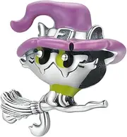 Amosfun Halloween Witch Hat Charm Pendant for Bangle Making Sterling Silver Bracelet Making Accessory Drip Oil Cat Design for Jewelry and Halloween Decorations