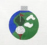 Whimsy and Grace Golf Tee Themed Ornament Handpainted Needlepoint Canvas