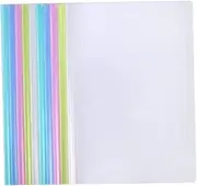 Happyyami 10Pcs Transparent File Folders with Sliding Bar Flexible Document Organizer for School Use Non Slip Locking Bar for Secure Display Multi Color