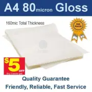 A4 Laminating Pouches 80 micron Gloss (PK 100) -Buy 2 packs get $5 off