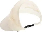 [ANDRESLAD] Summer Sun Cap Wide Brim Ponytail Visor Hat for Women Breathable and Comfortable for Beach Camping and Travel Khaki