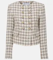 [Veronica Beard] Veronica Beard Bentley checked tweed jacket AU 18 white