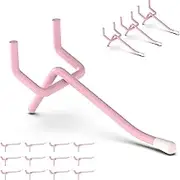 HUHOLE Pegboard Hooks 2 Inch 50PC, Pink Peg Board Hooks, Fit 1/4" or 1/8" Pegboard, Ideal Peg Board Organizer Accessories for Garage Tool Organization, Wall Storage