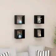 NNEVL Wall Cube Shelves 4 pcs Black 22x15x22 cm