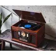 Bluetooth Record Player & Multimedia Center Built-In Stereo Speakers Turntable