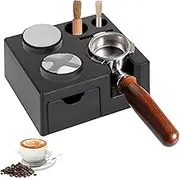 Espresso Tamping Station, Espresso Knock Box Coffee Tamper Stand 51-58 mm Espresso Organizer Portafilter Plastic Holder Puck Screen Accessories, Plastic Station Base
