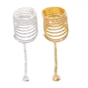 Elegant Rhinestones Stretch Coils Bracelet Adjustable For Formal Occasions