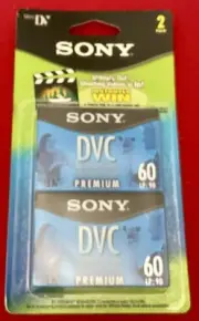 2 Pack Sony DVC Mini DV Premium Digital Video Cassette 60 Minute SEALED