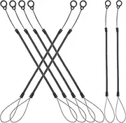 SEWACC 8pcs Pen Leash Plastic Elastic Tether Lanyard, Plastic Elastic Coil Spring Straps Retractable Stylus Pen Lanyards Tablet Touchscreen Tether