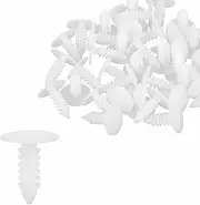X AUTOHAUX 40 Pcs 4.5mm Hole Dia Plastic Bolt Rivets Fasteners Rivets Trim Panel Retainer Clips White for Car