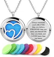GFONDINGD Aromatherapy Essential Oil Diffuser Necklace 316L Stainless Steel Locket Pendant with 24 Inch Chain