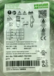 Murr Elektronik: 7000-44621-7941000 M12 female 0°/RJ45 male 0°Cable -New/Sealed!