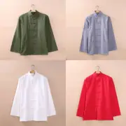 Mens Cotton Linen Kung Fu shirts Tang Suits Martial Art Tai Chi Uniform Costume
