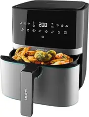 Cecotec Cecofry Full Inox 5500 Pro Hot Air Fryer, 5.5 L, 1700 W, Compact and Digital, Diet Fryer, Stainless Steel, Oil-Free, PerfectCook Technology, Thermostat, 8 Modes