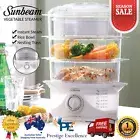 Vegetable Steamer 3 Tier Food Steaming Machine Fish Eggs Veg Compact Sunbeam New