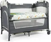 The Crib is A Foldable, Portable and Movable Bed, Easy to Install, Strong Bearing Capacity, Five-Level Adjustment, Suitable for Infants and Young Children