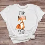 ANIMAL FOX T-SHIRTS動物狐狸寬鬆簡約時尚歐美春夏短袖上衣女夏