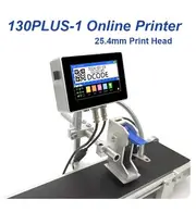130PLUS Industrial Online Inkjet Printer 12.7/25.4mm Nozzle with 4.3inch Screen QR Barcode Batch Number Logo Date Printer 25.4mm without ink