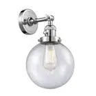 Innovations LG Beacon 8" Semi-Flush, Amber/Chrome/Seed Globe - 201FSW-PC-G204-8