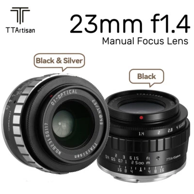TTArtisan 23mm F1.4 APS-C MF Lens for Sony E-mount Fuji Canon Nikon M4/3 Cameras