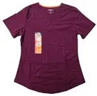 Scrubstar Premium Scrub Top Pull Over V Neck Wine Shirt Size Small NWT