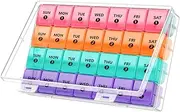 DANYING XL Monthly Pill Organizer, 4 Weeks Pill Box, Daily Medicine Organizer, 28 Days Pill Container, Weekly Vitamin Case