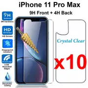 x10 Tempered Glass 9H screen protector for Apple iPhone 11 PRO MAX Front + Back