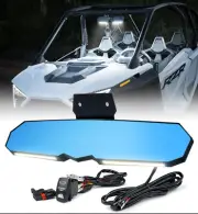 13" UTV Rear View Center Mirror + LED Light Switch For Polaris RZR PRO XP Ranger