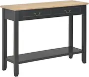 VRAXO Console Table Black 110x35x80 cm Wood -16.85KG,249903
