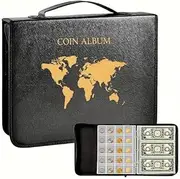 TooToo Coin Album Storage Case, Rectangular PVC Coin Collector's Folder with 200 Coin Bags and 30 Paper Money Sleeves