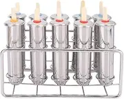 Stainless Steel Ice Cream - Household 304 Stainless Steel Ice Lolly Popsicle Kit with Stick Holder Base