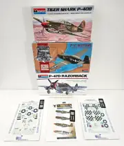 3X LOT 1/48 MONOGRAM P-40B + P-51 + P-47D W/ EAGLE STRIKE + SUPERSCALE DECALS F
