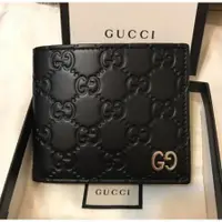 在飛比找蝦皮購物優惠-GUCCI Signature 錢包 壓紋 男士 皮夾