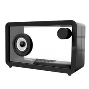 Transparent Bluetooth Speaker,Powerful Sound and Deep Bass Wireless Speaker with Colorful LED Light,with Stereo Surround for Home Office Travel Black