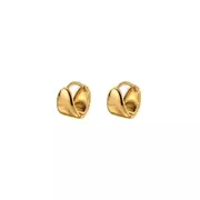 ANYCO Fashion Earrings Gold 925 Sterling Silver Minimalist Punk Plated 18k Glossy Huggies for Women Men Jewelry