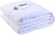 YAKEE Electric Mattress Pad Twin Size 39"x75", Fit Up to 21" Deep Pocket, 4 Heating Levels & Auto Shut Off, Machine Washable, White