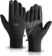 [Stars shop] Warm Gloves for Sports Riding, Waterproof, Windproof, Non-slip Silicone Touch Screen Winter Open Top Snow Skiing for Men and Women