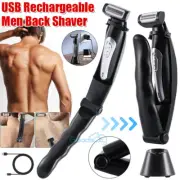 Electric Back Hair Shaver Long Handle Body Groomer Men Razor USB Rechargeable
