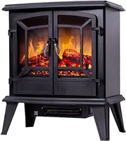 Electric atomization fireplace Electric Fireplace Fireplace Stove Double doors with 3D Flame Effect Freestanding Electric Fireplace Heater Portable Electric Fireplace Heater Indoor Electric Stove Heat