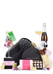 Harvey Nichols Egg-cellent Easter Hat Box, Chocolate Praline Eggs, Decadent Truffle, White Chocolate bar