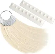 TENGNIUNIU 30 Pieces Human Hair Swatches Testing Color Samples for Salon, Lightest Blonde 8 Inch 30 Pieces, 2 Free Swatches Holders