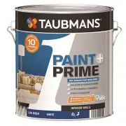 Taubmans Paint & Prime INTERIOR WALL Self Primer Low Sheen WHITE 1L or 4L