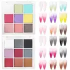 9 Colors Magic Neon Solid Powder Nail Pigment Palette Set Ombre Dust For Nails